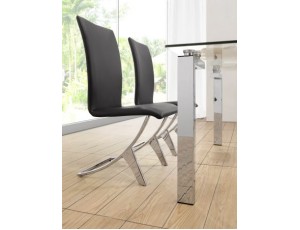 Chrome Winged Dining Chair: